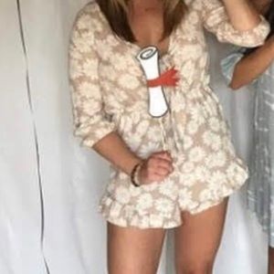 Floral cut out romper